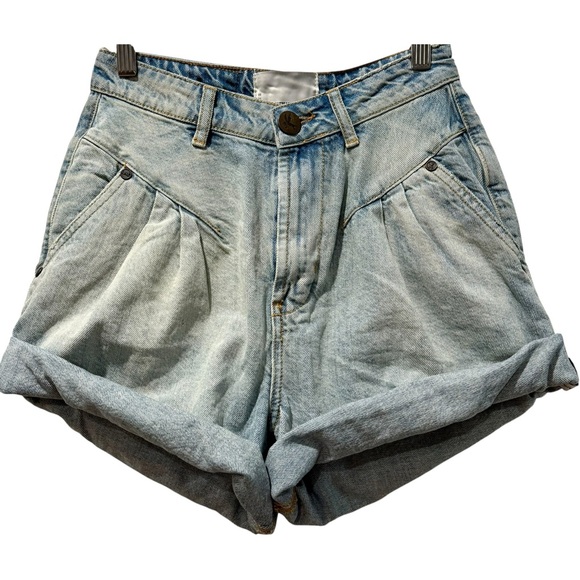 ONE TEASPOON x Free People Kansas Streetwalker High Rise Denim Shorts 24 New - Picture 3 of 8
